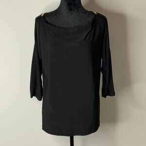 Black Cold Shoulder Blouse Size L
